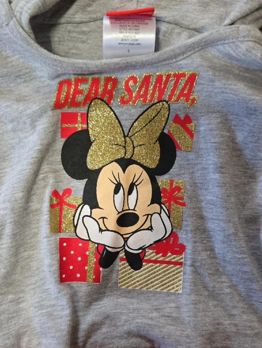 Minnie Mouse Hooded Dress with Gold Bow and Red Tulle Skirt
